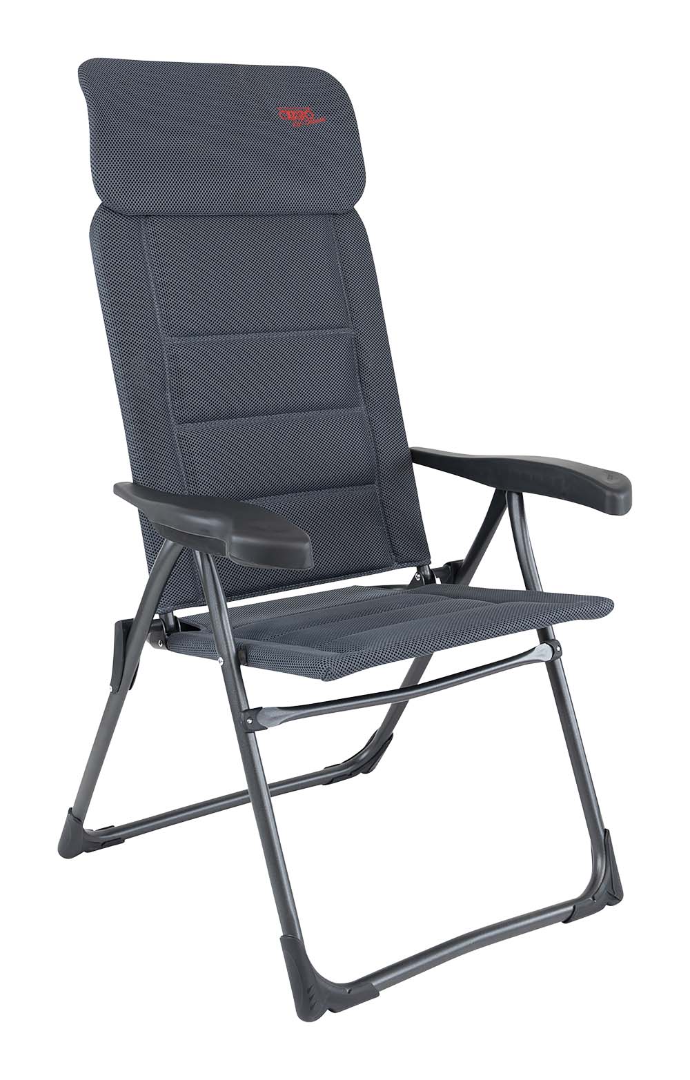 1148013 Een extreem compacte standenstoel. De stoel is zeer plat opvouwbaar, deze stoel wordt ook wel gezien als de meest platte kampeerstoel. Deze stoel biedt maximaal comfort door de in 7 standen verstelbare rugleuning en een traploos verstelbare hoofdsteun. Deze stoel is voorzien van een Air-Deluxe stof. Deze comfortabele stof is zeer onderhoudsvriendelijk, heeft een open celstructuur en is daardoor lucht en waterdoorlatend. Hierdoor is de stoel veel sneller droog dan stoelen met een traditionele schuimvulling. De stoel is voorzien van een U-frame met stabilisatoren en extra dikke buizen voor extra stevigheid en stabiliteit. Deze stoel is door de inschuifbare hoofdsteun extra compact op te bergen. Tot 50% minder pakvolume in vergelijking met andere kampeerstoelen! De stoel is van hoogstaande kwaliteit met TÜV Keurmerk.