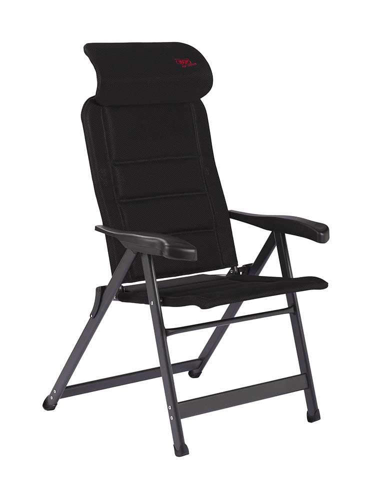 1149053 Een unieke en zeer compacte standenstoel met een verstelbare hoofdsteun. De stoel is uitgerust met een gepolsterde 3D stof. De comfortabele vulling van deze stof is extra luchtdoorlatend en houdt door de open celstructuur geen vocht vast. Hierdoor is de stoel veel sneller droog dan stoelen met een traditionele schuimvulling. Deze stoel heeft een lagere zit en een kortere rugleuning. Hierdoor is deze stoel uitermate geschikt voor mensen met kortere benen. Biedt maximaal comfort door de in 7 standen verstelbare rugleuning. Zowel de rugleuning als de armleggers zijn ergonomisch gevormd. De stoel is voorzien van een geanodiseerd H-frame voor extra stabiliteit en stevigheid. Door zijn unieke ontwerp en de lagere zit is deze stoel zeer compact en gemakkelijk mee te nemen.