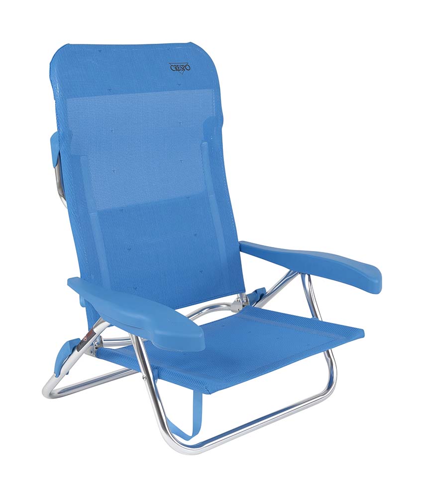 1149305 Een luxe strandstoel met een lage zit. Deze stoel is verstelbaar in 7 standen. De rugleuning van deze strandstoel kan volledig plat worden gelegd door de uitklapbare beugel. Daarnaast is deze strandstoel voorzien van comfortabele armleuningen. Deze stoel is door de draaglussen en zijn lage gewicht gemakkelijk mee te nemen. Ideaal voor gebruik op het strand, voor de tent of voor onderweg. Deze stoel is voorzien van hoogstaande kwaliteit met TÜV keurmerk.