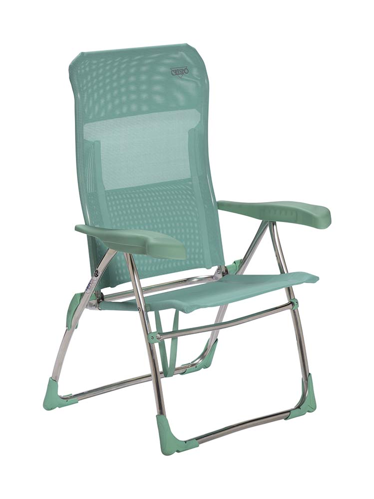 1149322 Een luxe en comfortabele strandstoel. Ideaal voor gebruik op het strand, voor de tent of voor onderweg. Deze stoel is verstelbaar in 7 standen. Daarnaast is deze strandstoel voorzien van comfortabele armleuningen. Deze stoel is zeer compact en mede door de draaglussen gemakkelijk mee te nemen.