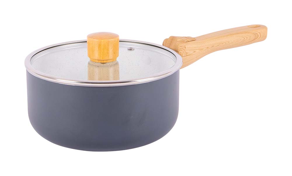 2304236 A stylish and compact saucepan from the Urban Outdoor collection, including a lid. The ceramic coating prevents sticking, is scratch-resistant, and easy to clean. Additionally, it promotes healthier cooking by requiring less fat for frying. Suitable for gas, ceramic, and electric heat sources. This pan has a removable handle, making it space-saving. Thickness: 2.2 millimeters.