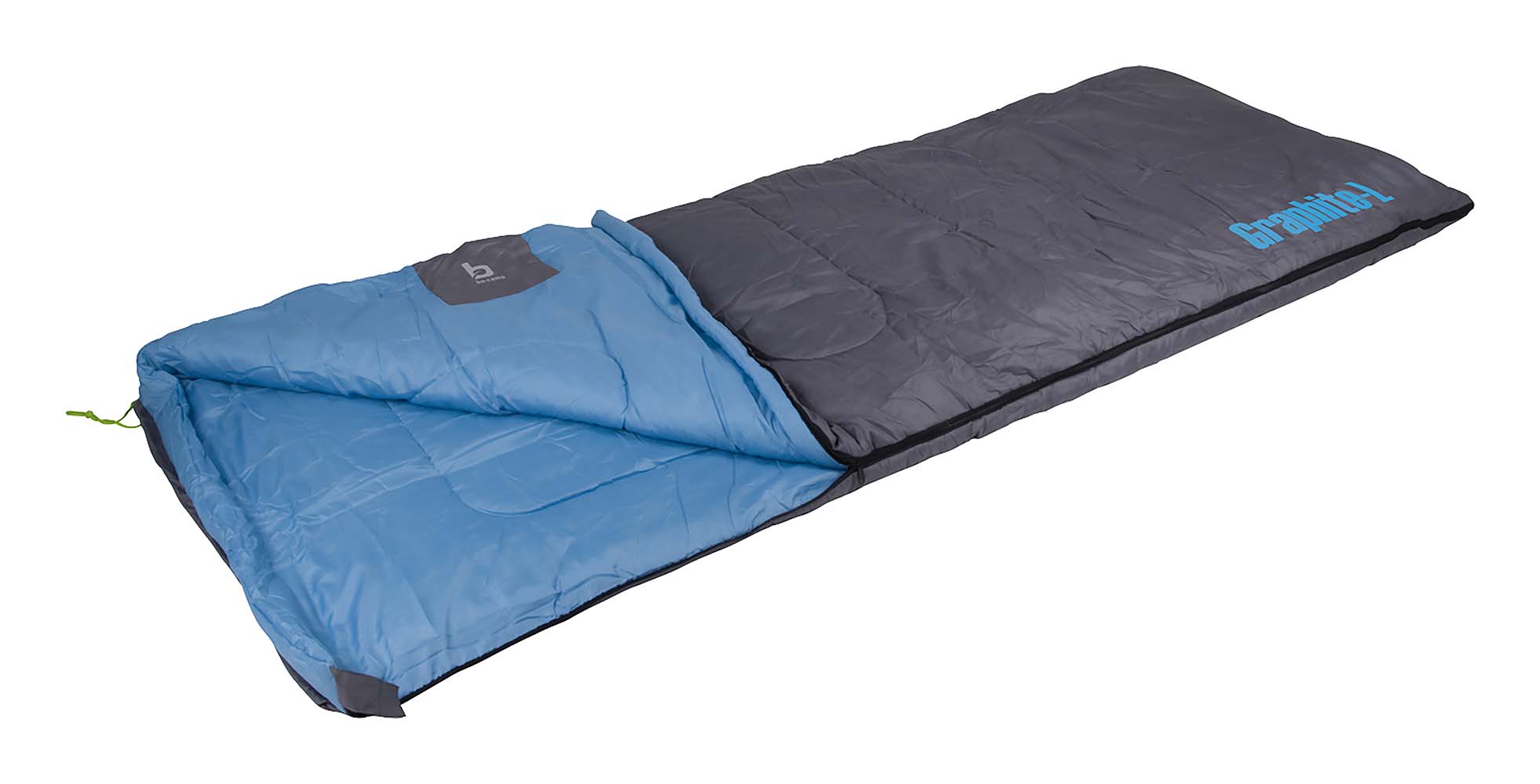 3605753 A comfortable sleeping bag Suitable for use from 2 degrees, and very comfortable from 12 degrees. With high-quality 250 g/m² 3D Hollow Fibre filling. This sleeping bag also has a soft polyester cotton inner and outer lining. Zipped open the sleeping bag can be used as blanket or zipped onto another Bo-Camp sleeping bag. This sleeping bag has temperature regulation by a zip at the foot end, a drawstring, a comfortable top edge and a money pocket on the inside. Compact to carry in the provided slipcase.