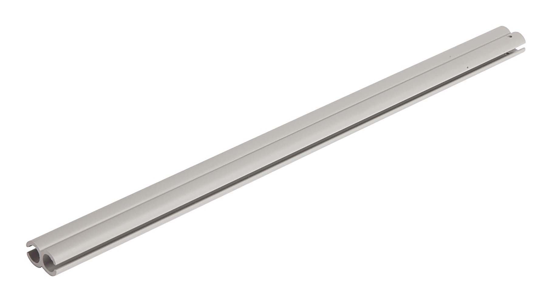 4115585 Plastic double rail profile. Suitable for connecting 2 products with a string.