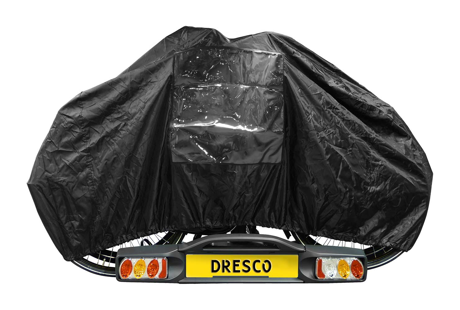 5152001 A very strong bike cover. This cover is perfect for protection during transportation of 2 bicycles or during storage of 2 bicycles. Offers optimal protection against rain, dust, dirt, ice, snow, heat and against the dulling of the paint. This bike cover has an elastic seam and hooks for a perfect fit. On the front of the cover there is a pocket for the placement of a signalling board. Suitable for 2 bikes.