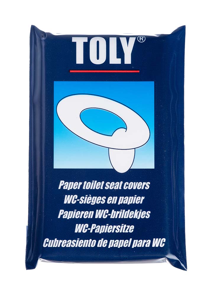 5209750 Toilet seat covers. Ensures a hygienic visit to the toilet. Extra wide for extra hygiene. A set is the perfect size for in a hand bag or simply in your pocket. After use the toilet seat cover can simply be flushed. Packed in units of 10.