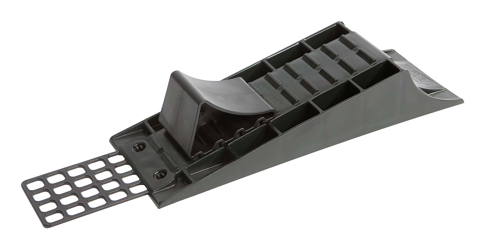 5324356 A 3 part caravan or camper leveller. This leveller has a handy ramp and a stopper, also making it easy to use. Ideal for positioning and levelling the caravan. The extra strong and fibre reinforced leveller can be used for a caravan up to 8000 kilograms.