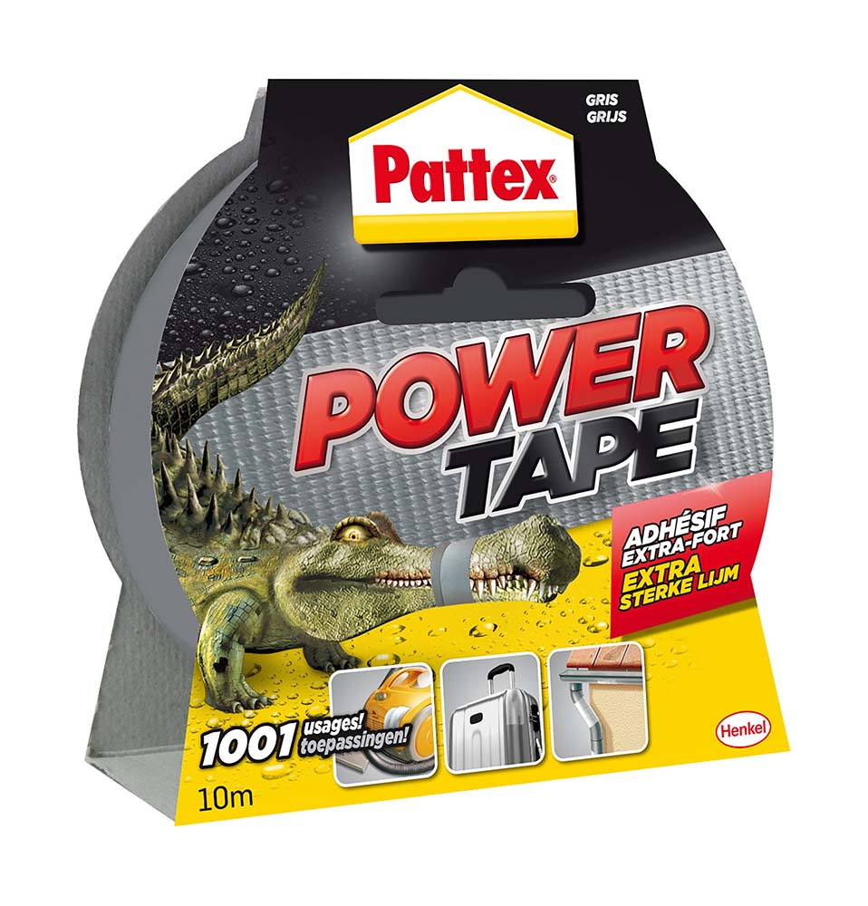 5712192 Pattex Power tape voor als het echt vast moet zitten. De tape is geschikt voor 1001 toepassingen binnen- en buitenshuis en daarnaast supersterk en bestand tegen water- en luchtdruk. Scharen zijn overbodig want Pattex Power Tape kan met de hand worden afgescheurd!