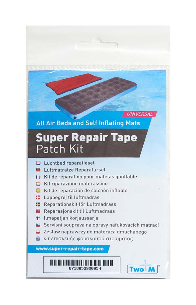 5714030 A handy 7-piece repair kit. This set contains 3 repair patches and 4 cleaning cloths. The repair patches are self-adhesive and transparent. Ideal for repairing air mattresses and self-inflating mats.