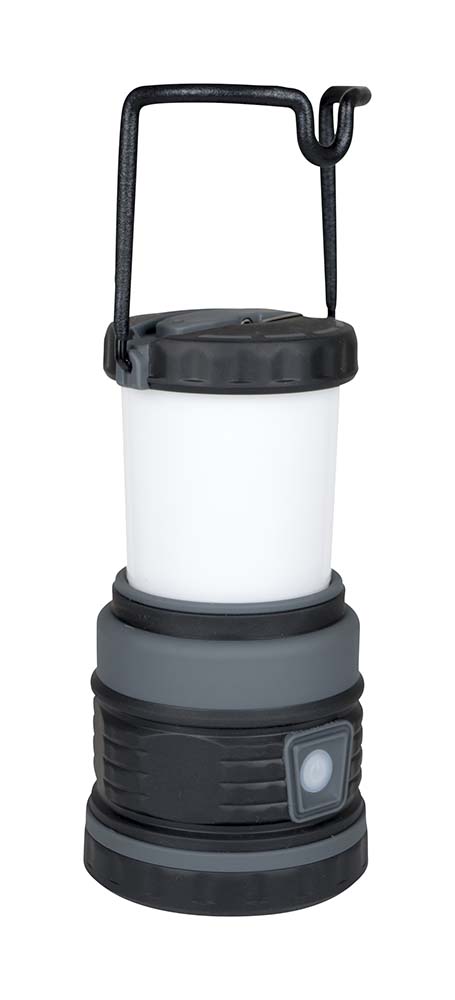5818891 A compact and multifunctional table lantern. This can also be used as a hanging lamp. Thanks to its large folding handle, you can easily carry this lamp. In addition, this lamp can also be used as a regular standing lamp. The high power LED unit has 3 light modes (30%, 60% and 100%). The lamp is fitted with a carabiner so that the lamp can be used in every situation. The Li-ion battery can be charged via the supplied USB charging cable.