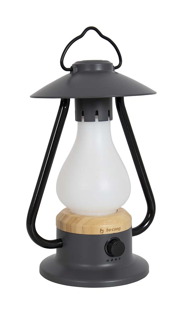5818923 An attractive rechargeable table lantern with stylish outdoor look. Gives a pleasant light due to the warm white LED lighting with stepless dimming function. Equipped with a bamboo base, plastic housing and a handle. The built-in Li-ion battery can be recharged with an included USB cable. Ideal for on a table, cabinet or for hanging.