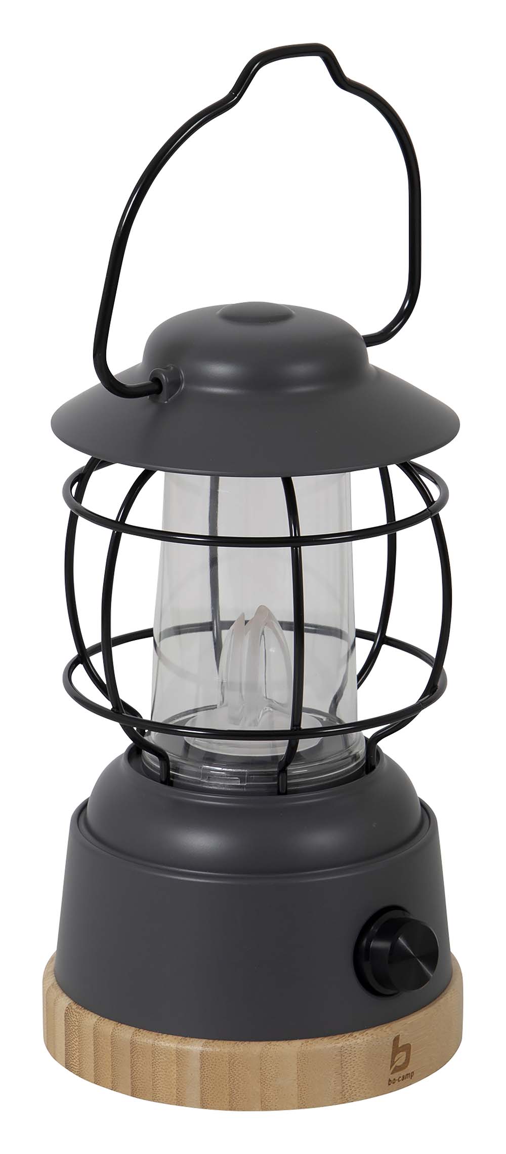5818924 An attractive rechargeable table lantern with stylish outdoor look. Gives a pleasant light due to the warm white LED lighting with stepless dimming function. Equipped with a bamboo base, plastic housing and a handle. The built-in Li-ion battery can be recharged with an included USB cable. Ideal for on a table, cabinet or for hanging.