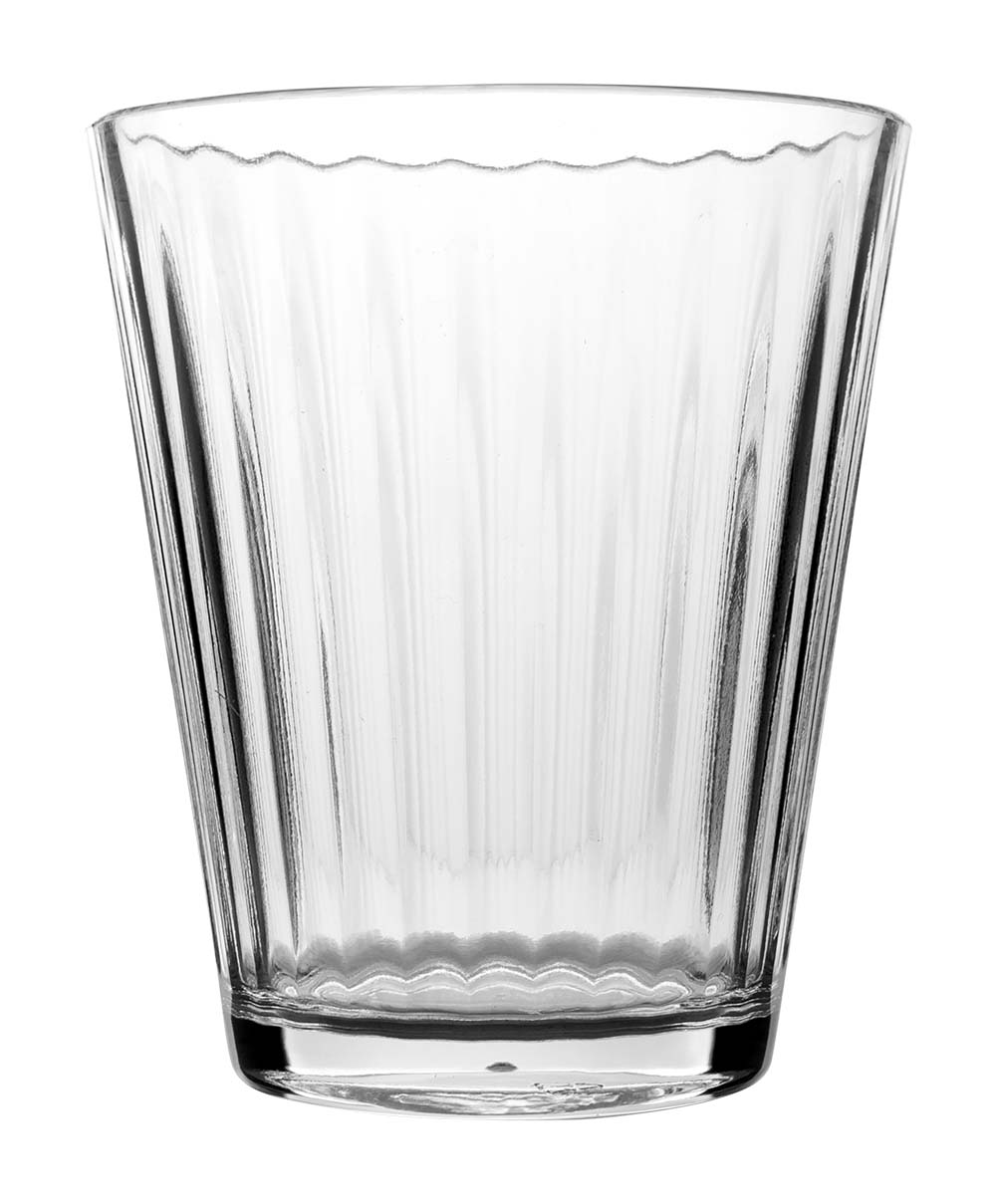 6101322 Een modern limonadeglas met speels motief. Het glas is gemaakt van 100% polycarbonaat. Daarnaast is deze kraswerend, van lichtgewicht en vaatwasmachinebestendig.