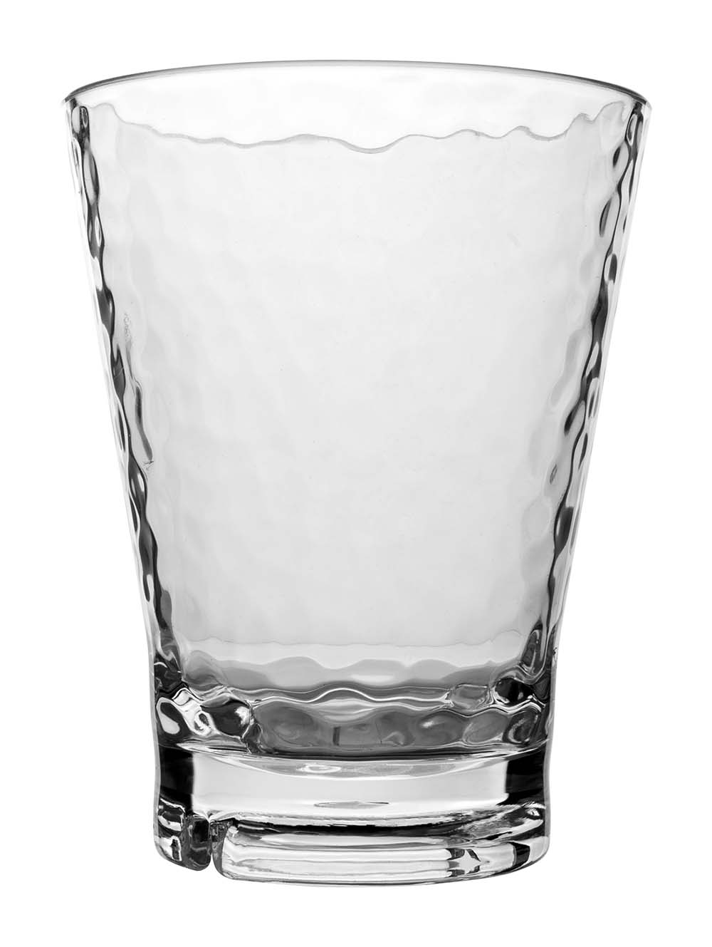 6101434 Een modern limonadeglas met speels motief. Het glas is gemaakt van zeer sterk kunstof en is BPA vrij. Daarnaast is deze kraswerend, van lichtgewicht en vaatwasmachinebestendig.