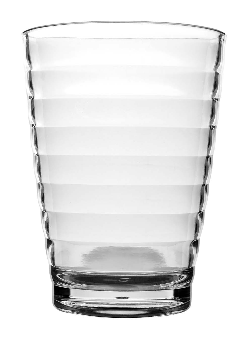 6101496 Een extra stevig en luxe limonadeglas. Gemaakt van 100% polycarbonaat. Hierdoor is het glas vrijwel onbreekbaar, lichtgewicht en kraswerend. Ook is dit glas vaatwasmachinebestendig.