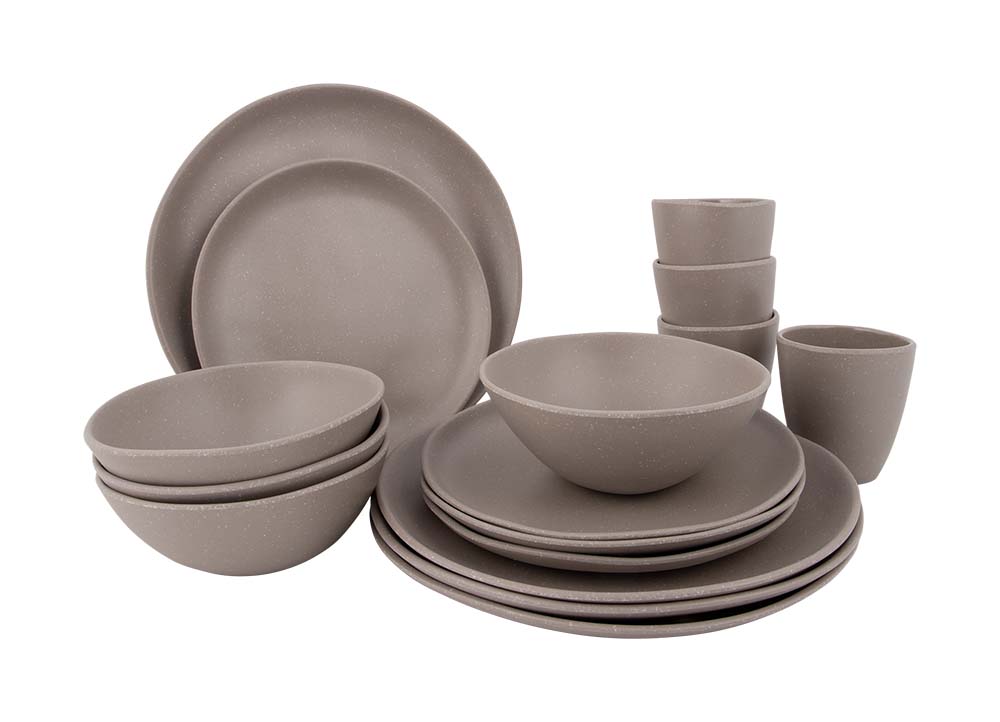 Bo-Camp - Urban Outdoor collection - Tableware - Hoxton - Melamine - 16 Pieces - Beige