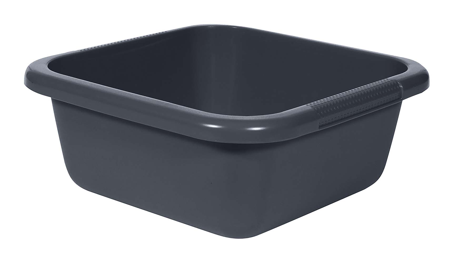 6302133 A solid square washing up bowl. Easy to carry because of the wide edge. This bowl has a content of 6 litres.
