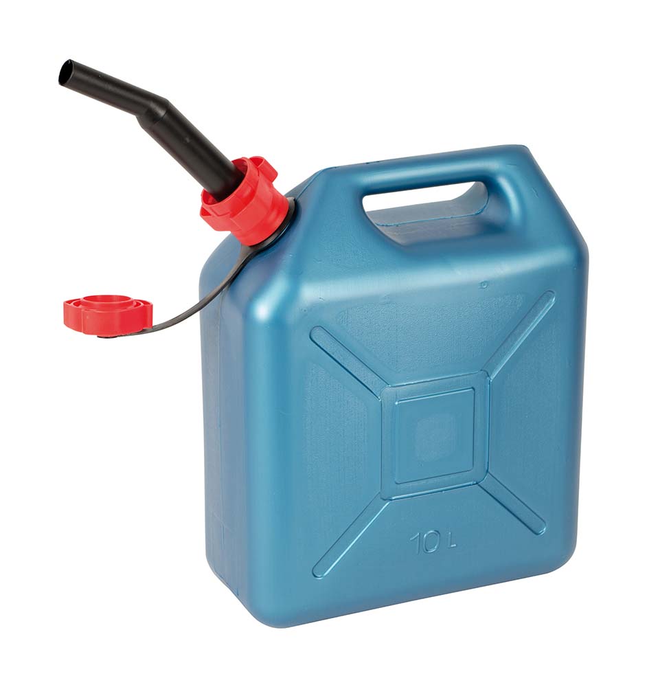 6605000 A jerrycan with a spout. Easy to use due to the sturdy handle and flexible spout. The spout can be stored upside-down in the jerrycan after use and the inlet is closed with the screw cap.