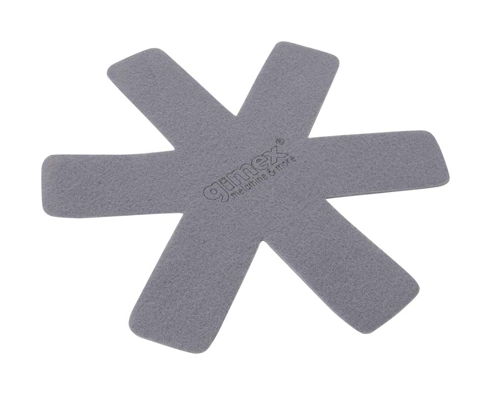 6966117 Three handy pan protectors made of felt. Very hygienic because the protector is washable. Perfect for the caravan or camper, but also for at home. Dimensions: Ø 24 cm.