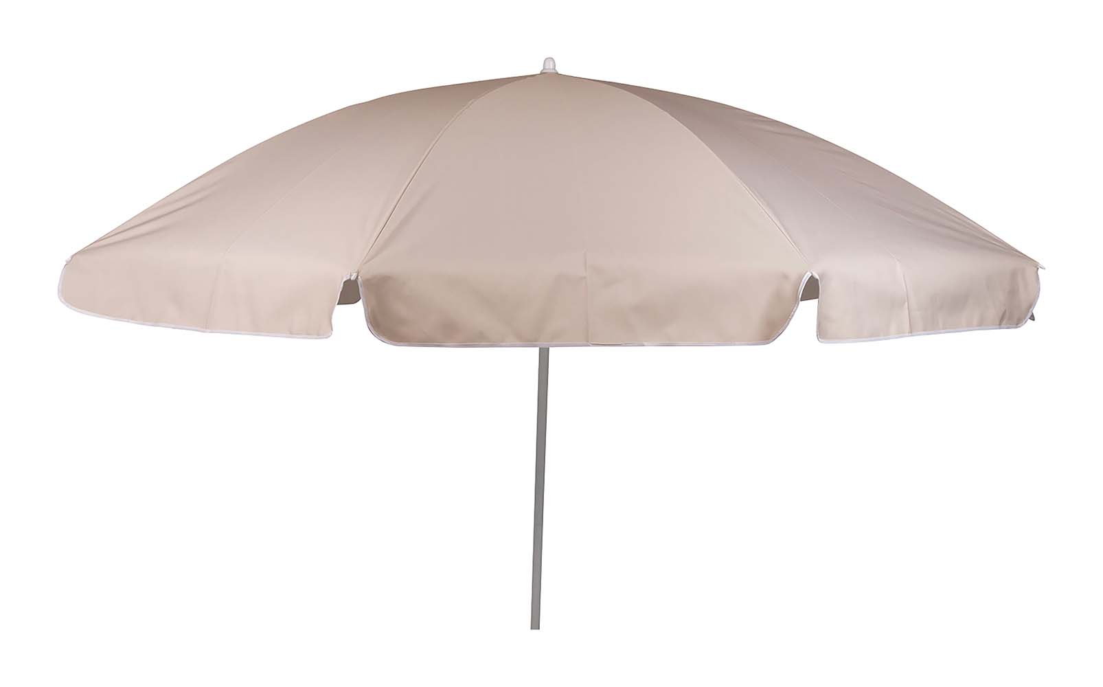 7267230 Een stijlvolle en stevige parasol met stalen frame. Het 160 gr/m² polyester doek biedt bescherming tegen schadelijke zonnestraling. De steel is deelbaar, in hoogte verstelbaar en voorzien van een knikarm zodat het doek richting de zon kan worden gebogen. Gemakkelijk mee te nemen (Ø15x100 cm). De steel van de parasol heeft een diameter van 32 millimeter.
