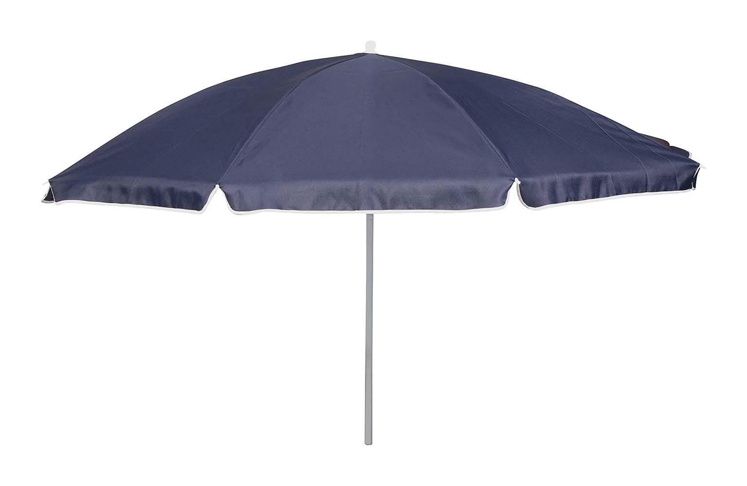 7267248 Een stevige parasol met stalen frame. Het 160 gr/m² polyester doek met UV-filter biedt bescherming tegen schadelijke zonnestraling. De steel is in hoogte verstelbaar en voorzien van een knikarm zodat het doek richting de zon kan worden gebogen. De steel van de parasol heeft een diameter van 25 millimeter.