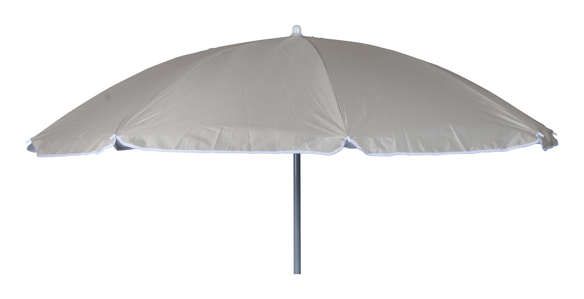 7267265 Een mooie parasol met stalen frame. Biedt bescherming biedt tegen schadelijke zonnestraling, beschikt over een UV werende binnenkant (UPF50). De steel van de parasol heeft een diameter van 25 millimeter.