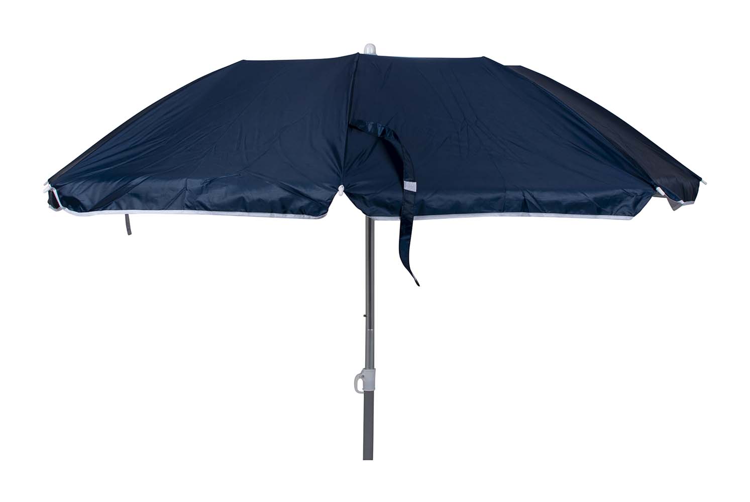 7267272 Een 3-delige parasol met met lichtgewicht aluminium frame. In hoogte verstelbaar. Zeer gehikt voor in het zand, in een parasolvoet of in een tafelopening. De parasol is erg compact (Ø 13x67,5 cm) dus gemakkelijk mee te nemen. Daarnaast is de onderzijde voorzien van een zilvercoating voor extra UV wering. De steel van de parasol heeft een diameter van 25 millimeter.