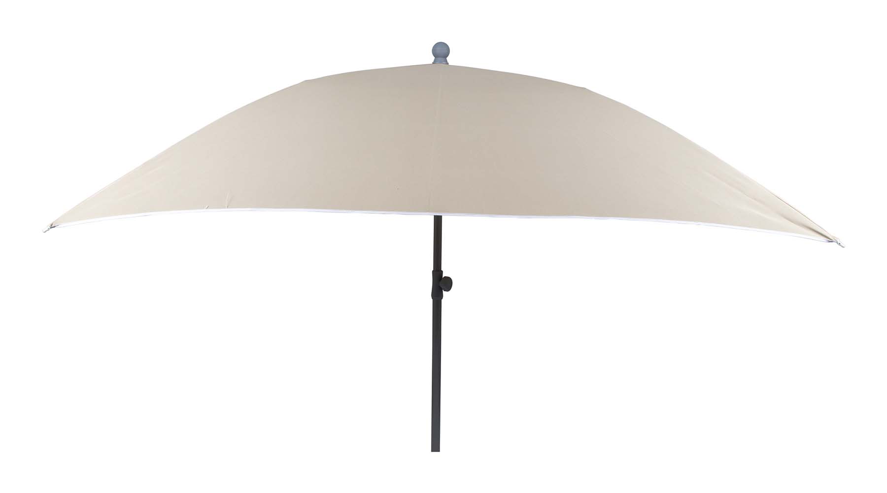 7267294 Een stevige vierkante parasol. Inclusief in hoogte verstelbare stalen steel voor in het zand, in een parasolvoet of in een tafelopening. Ideaal voor op het strand, op de camping of in de tuin. Voorzien van een stevig 160 gr/m² polyester doek. Bovendien zeer gemakkelijk mee te nemen (Ø 17x100 cm). De steel van de parasol heeft een diameter van 32 millimeter.