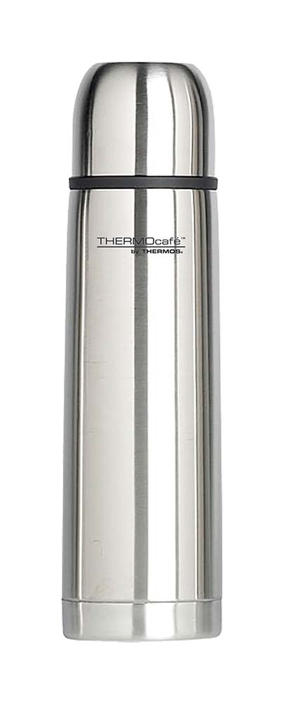 7398003 A thermos flask with a slim and stylish design. The double-walled vacuum insulation preserves cold or hot temperatures. Keeps the contents cool for 24 hours and warm for 8 hours. Both the interior and exterior are made of light, virtually unbreakable and durable stainless steel. The spout has a push button for opening and closing.