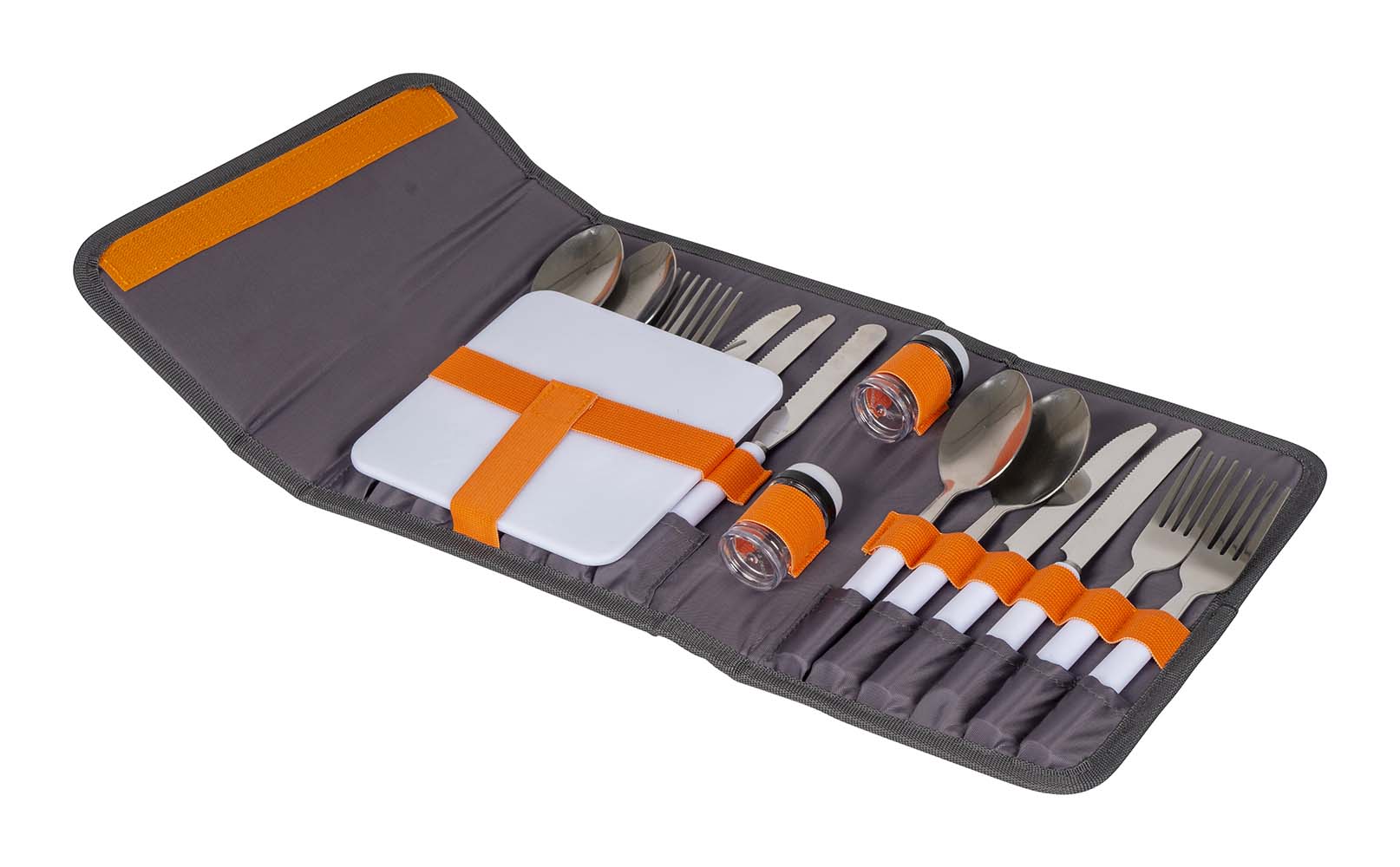 Bo-Camp - Cutlery set - Picnic - Pouch - 17 Pieces - 4 Persons - Grey detail 2
