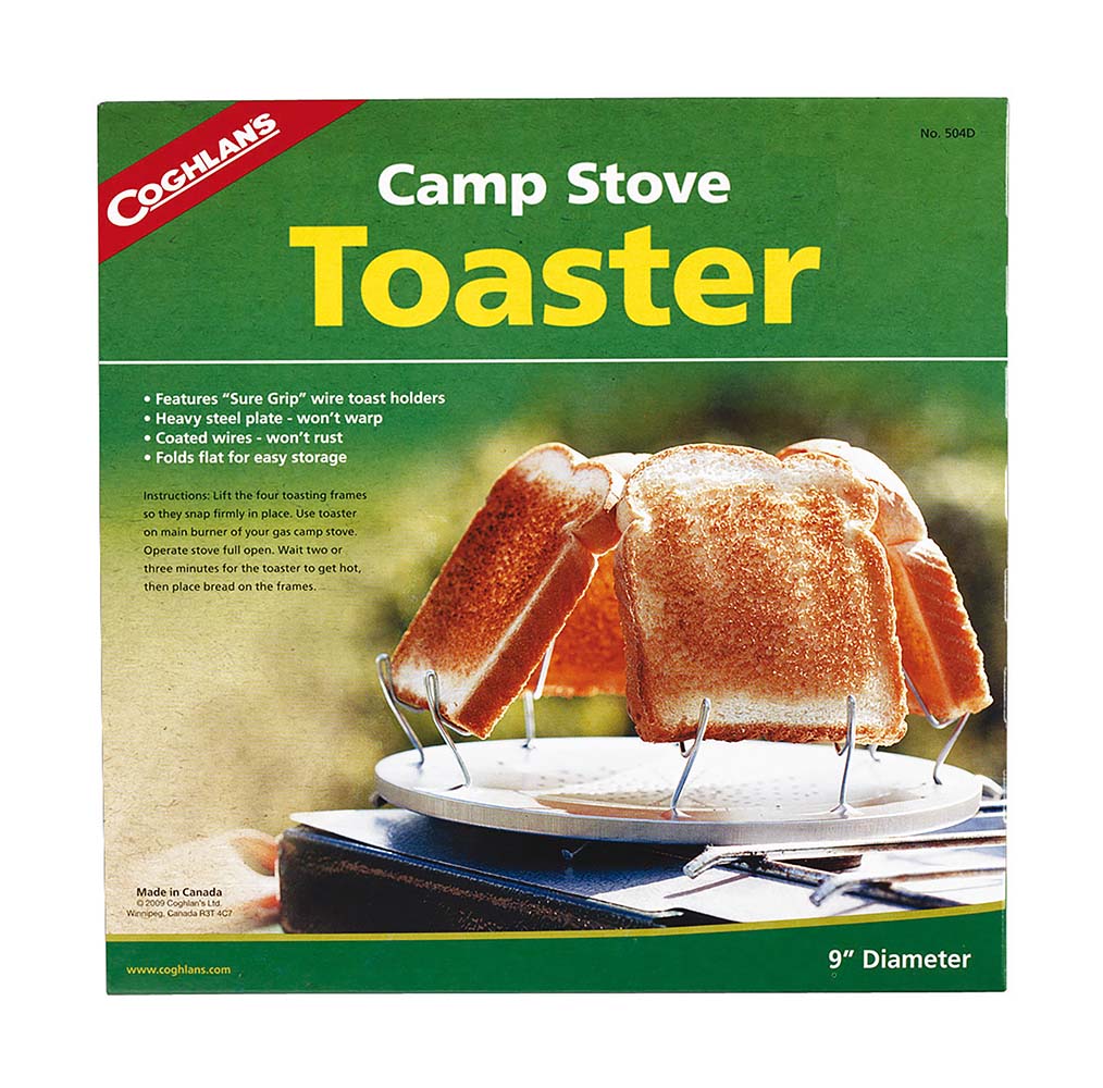 7690504 The original Coghlan toaster for use on a gas stove. Can be placed on almost any cooking stove. Universal, for toasting four slices of bread simultaneously.