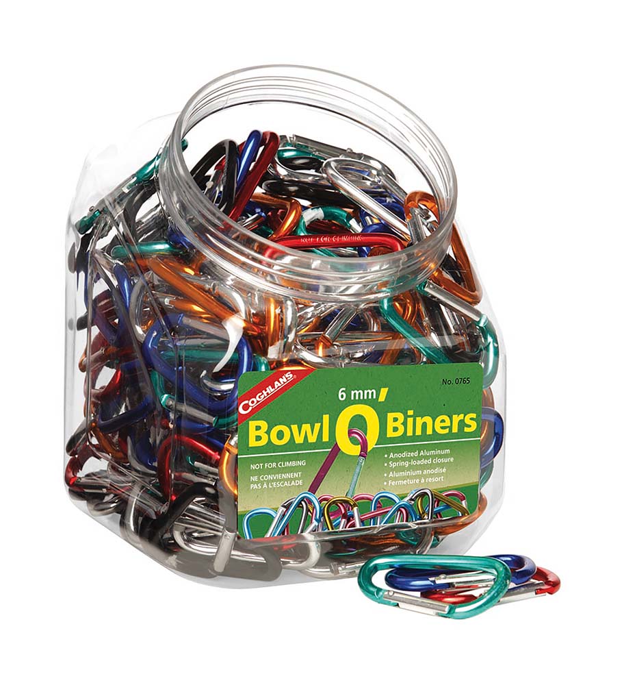 7690765 A 174 part counter display with carabiners. The carabine hooks have various colours. Specially developed to make a quick connection, with a fully closed closure. Not suitable for climbing. Price per bowl, recommended price per item.