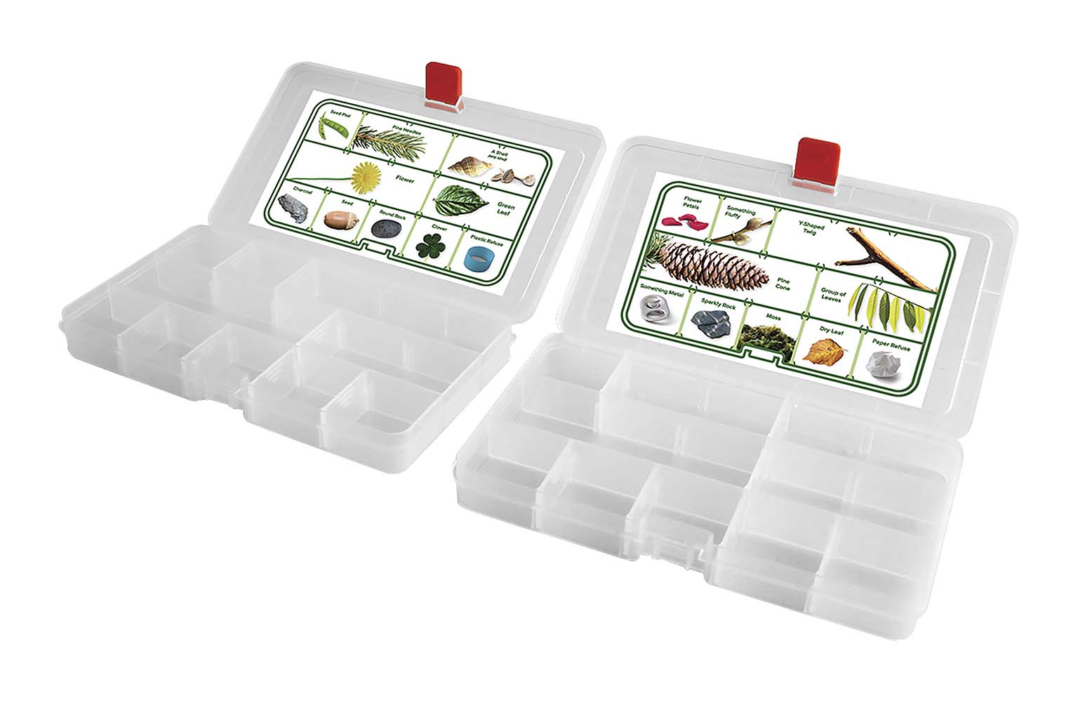 7692170 A treasure hunt kit for children. Contains 2 different storage boxes with 2 game cards. Not suitable for children under 3 years. Ideal for searching for leaves, branches, stones etc.