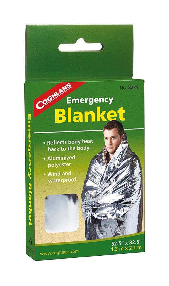 7698235 An emergency blanket is an important safety device. A must-have in an emergency bag or good first aid equipment. Retains 90% of body heat and protects against hypothermia. This emergency thermal blanket is weather and wind resistant. Because it is very compact when folded, the blanket can be transported easily. Important after an accident, long exposure to cold water, loss of consciousness or any other form of hypothermia or burning.