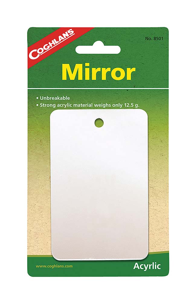 7698501 Very compact mirror. This lightweight mirror is particularly suitable for on the go, because it is virtually unbreakable. Including carry strap to suspend the binoculars