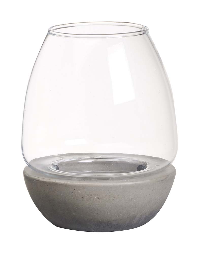 8275077 A stylish holder for tea lights. Stands securely due to the earthenware container for a tea light. Around it is a decorative glass finish. Extremely suitable for outdoor use.