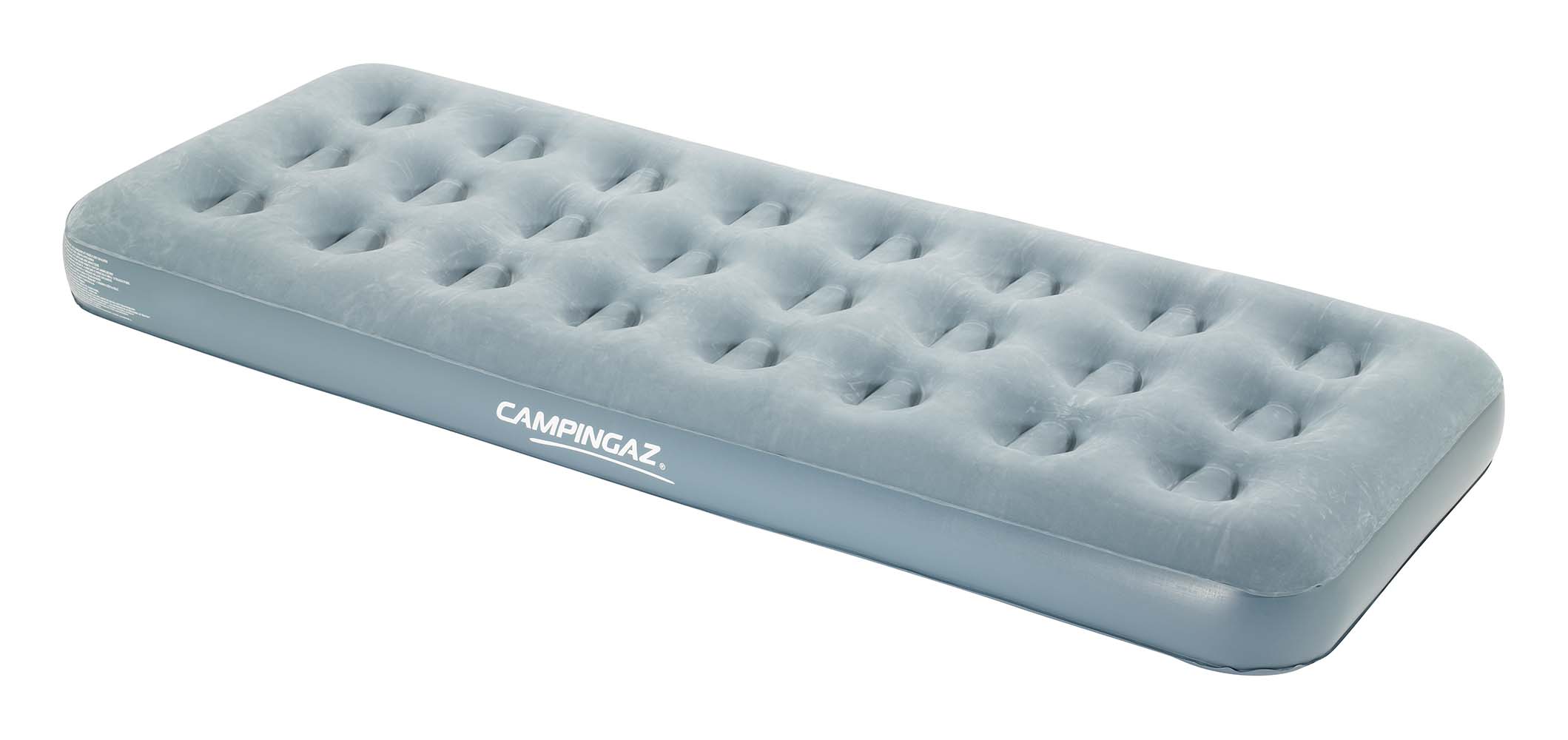 8805482 Extra long and comfortable inflatable bed. Suitable for indoor and outdoor use. Made of high-quality PVC without plasticisers. The air mattress therefore has a higher resistance to leaks, is extra strong, springy and environmentally friendly. In addition, the mattress features a soft top layer and a patented double valve. Delivered with a carry bag.
