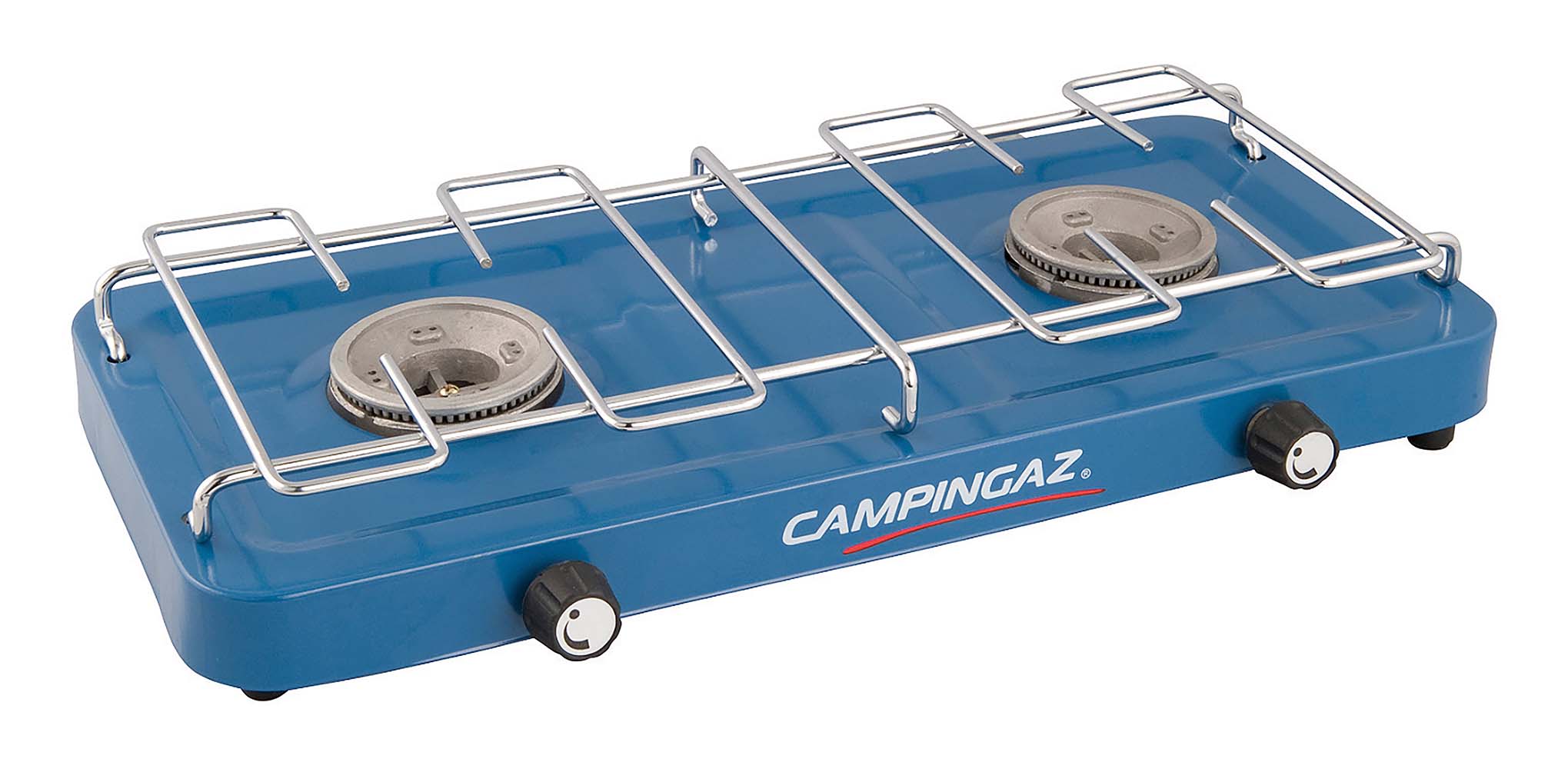 8809597 A compact and practical set. Features two adjustable burners of 1600 W each. Allowing for a cooking time of 7.30 minutes for 1 litre. This cooker takes up minimal space when transporting. Can be used in conjunction with the R907 Campingaz (burning time: 12 hours (+/- 30 minutes).